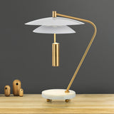 Modern Table Lamp  White Aluminum and Marble Base - Product detail 13
