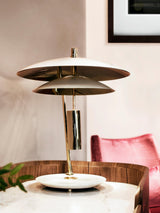 Modern Table Lamp  White Aluminum and Marble Base - Product detail 8