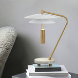 Modern Table Lamp  White Aluminum and Marble Base - Product detail 12