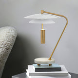 Modern Table Lamp  White Aluminum and Marble Base - Product example