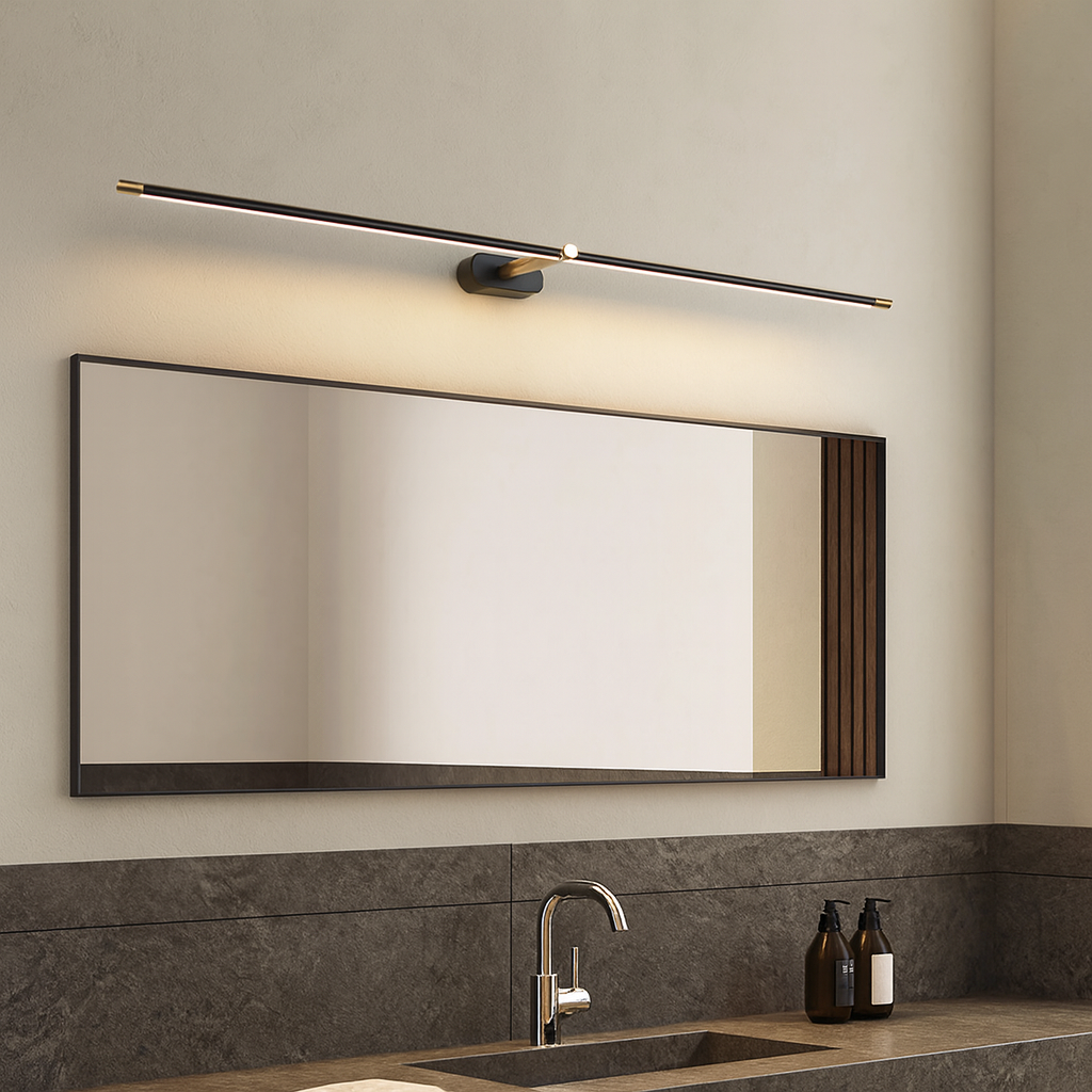 Modern Bathroom Wall Light  Linear LED Bar Above Mirror - Detailed view
