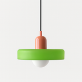 Modern Pendant Light  White Glass Disc with Red Accent - Product detail 11