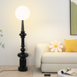 Modern Floor Lamp  Bauhaus Black Metal Base With Globe Shade - Product showcase