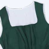 Traditional Dirndl Dress  Emerald Green With Lace Blouse  Apron - Product detail 5