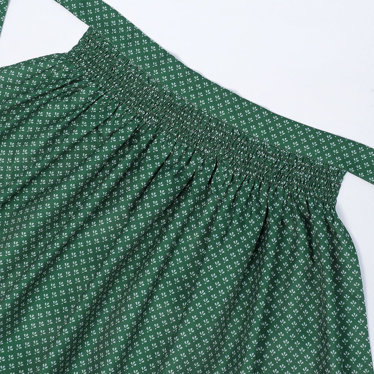 Traditional Dirndl Dress  Emerald Green With Lace Blouse  Apron - Product detail 8