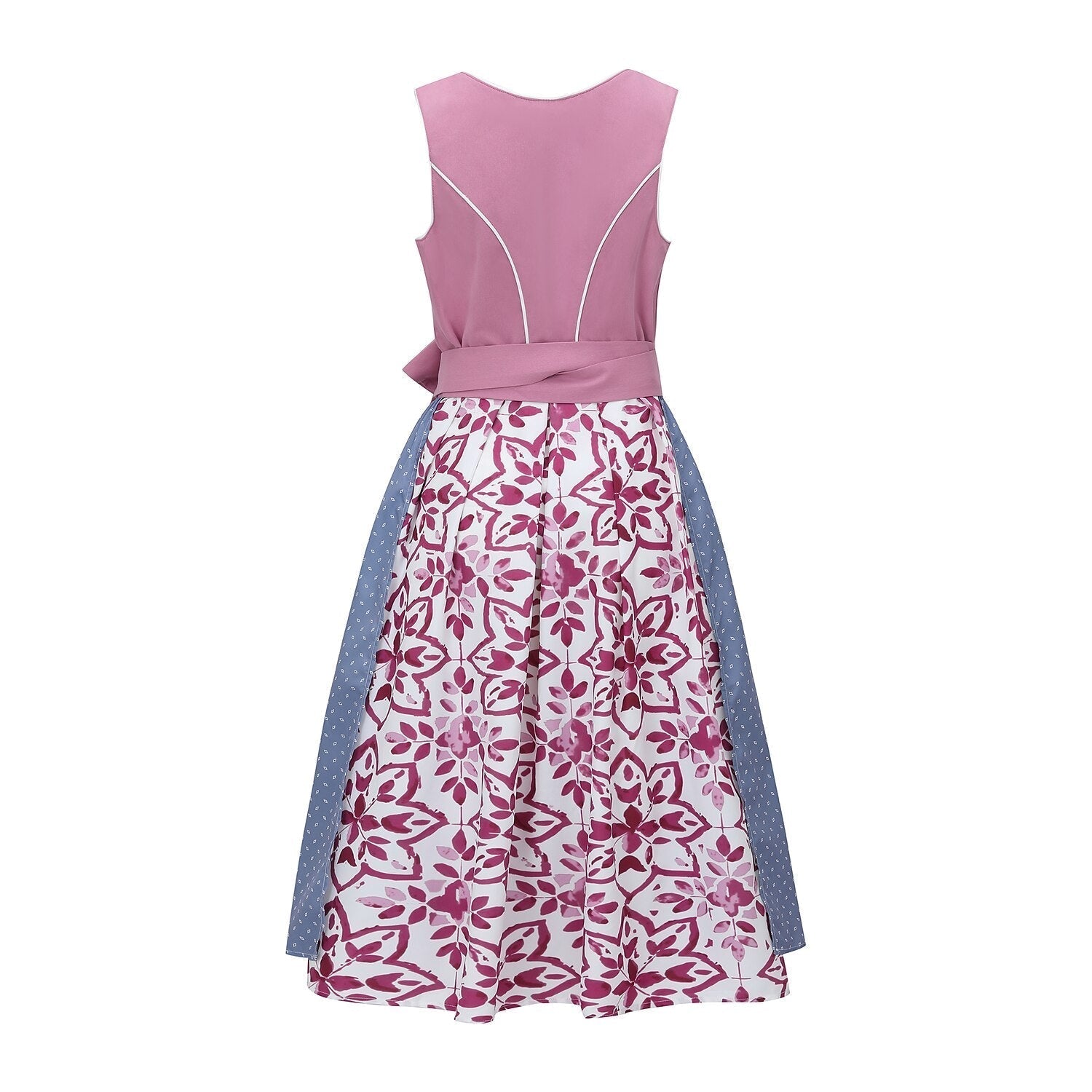 Traditional Dirndl Dress  Mauve Bodice With Floral Cotton Skirt - Product example
