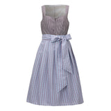 Traditional Dirndl Dress  Bavarian Cotton With Striped Apron - Detailed view