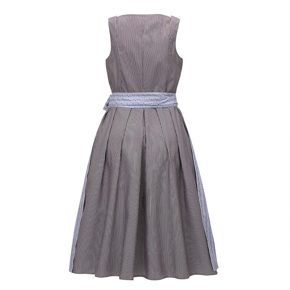 Traditional Dirndl Dress  Bavarian Cotton With Striped Apron - Product example