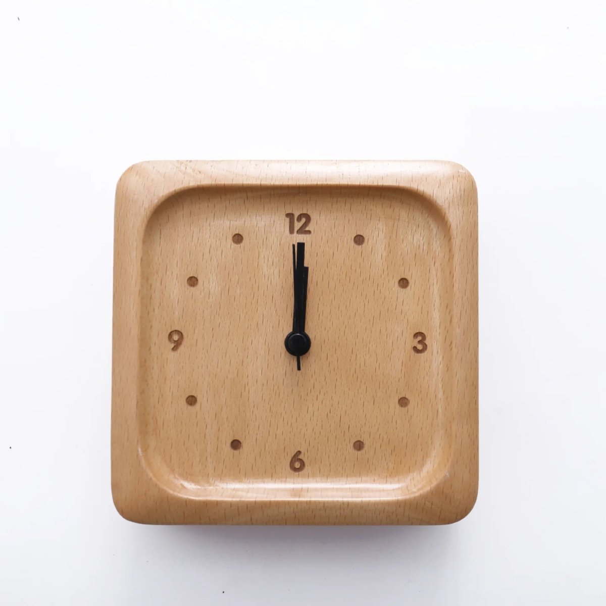 Wooden Desk Clock  Roman Numerals Beech Wood Design - Product detail 5