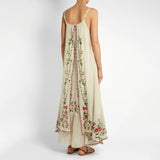 Floral Maxi Dress  Vintage Embroidered Cotton Design - Detailed view