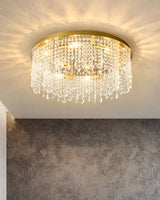 Crystal Ceiling Light  Gold Frame With Cascading Crystals - Product detail 8