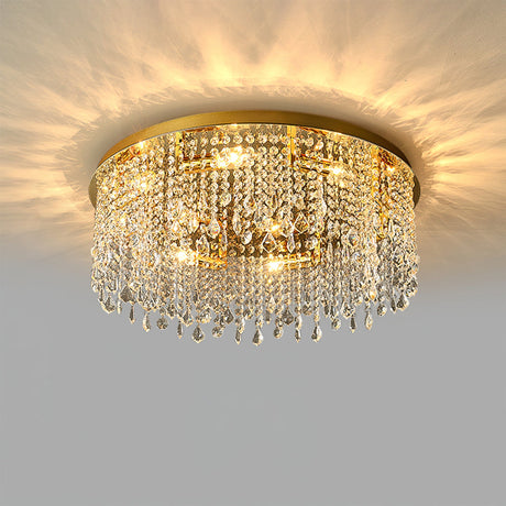 Crystal Ceiling Light  Gold Frame With Cascading Crystals - Product detail 18