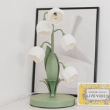 Lily Valley Table Lamp  Floral Green Metal Design - Product detail 24