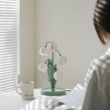 Lily Valley Table Lamp  Floral Green Metal Design - Product detail 4