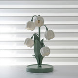 Lily Valley Table Lamp  Floral Green Metal Design - Product detail 5