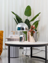 Modern Table Lamp  Chrome Bell Glass Design - Product detail 7