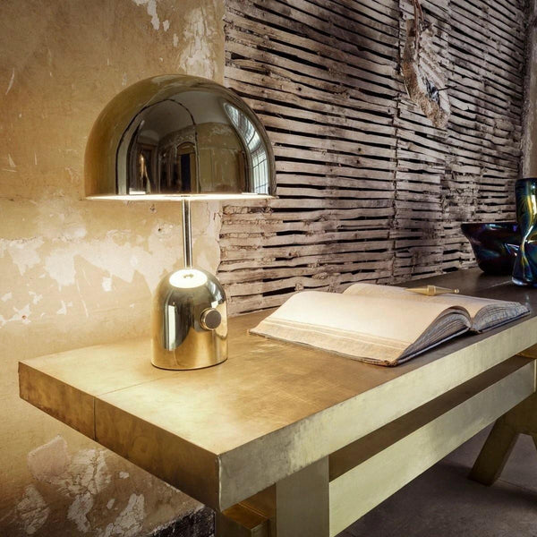 Modern Table Lamp  Gold Metal Dome Design - Product showcase