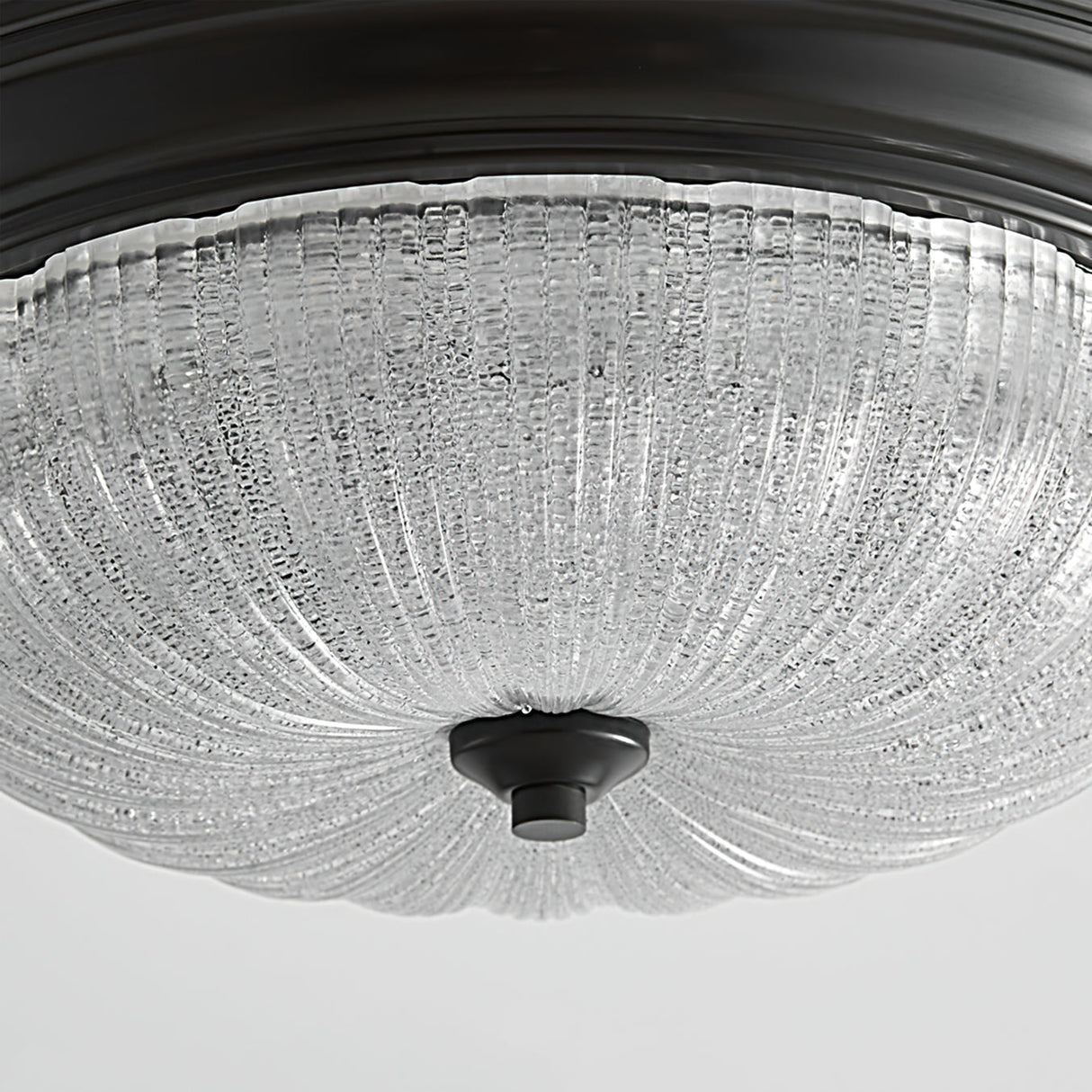 Modern Flush Mount Ceiling Light  Glass Dome with Bronze Trim - Product detail 4