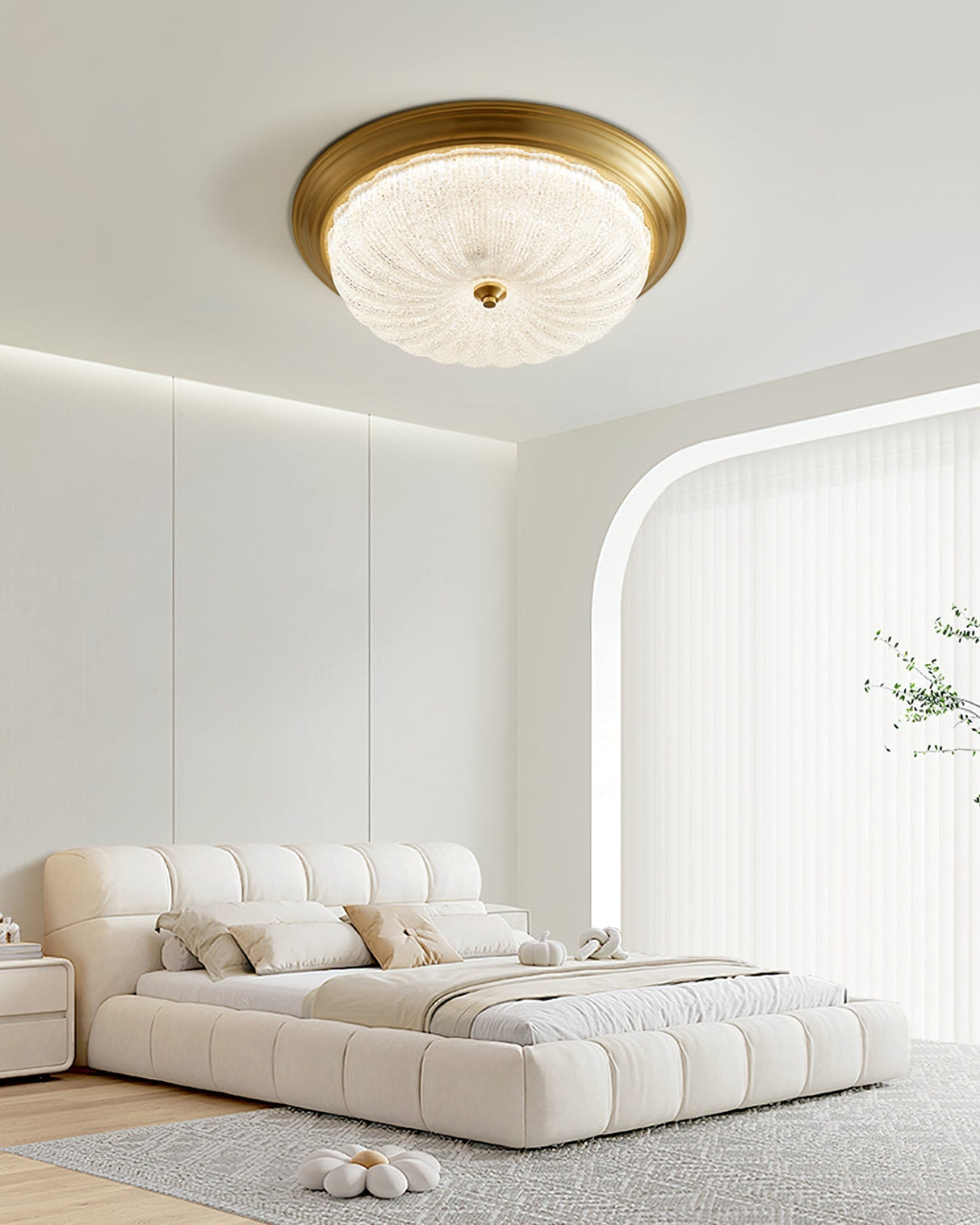 Modern Flush Mount Ceiling Light  Glass Dome with Bronze Trim - Product detail 8