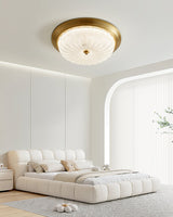 Modern Flush Mount Ceiling Light  Glass Dome with Bronze Trim - Product detail 8