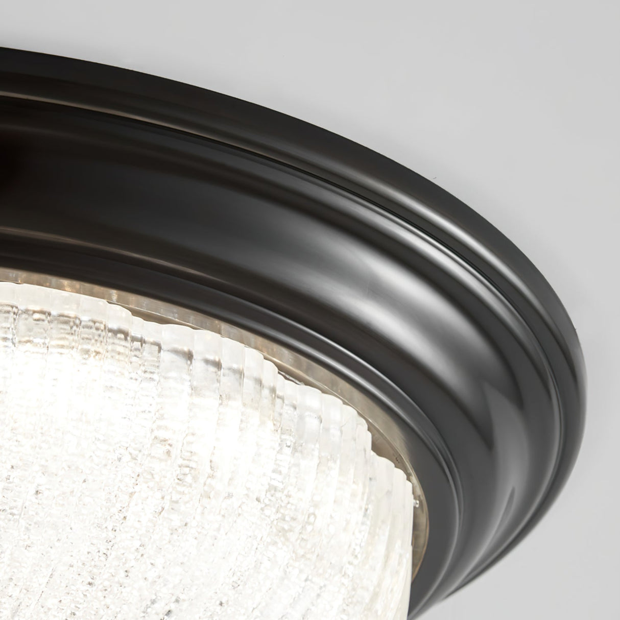 Modern Flush Mount Ceiling Light  Glass Dome with Bronze Trim - Product detail 5