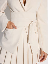 Belted Blazer Dress  Cinched Waist Mini Design - Product detail 6