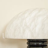 Modern Alabaster Table Lamp  Black Ribbed Base Design - Product detail 5