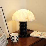 Modern Alabaster Table Lamp  Black Ribbed Base Design - Product detail 8