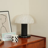 Modern Alabaster Table Lamp  Black Ribbed Base Design - Product detail 7