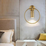 Modern Circle Wall Light  Minimalist Black Metal Design - Detailed view