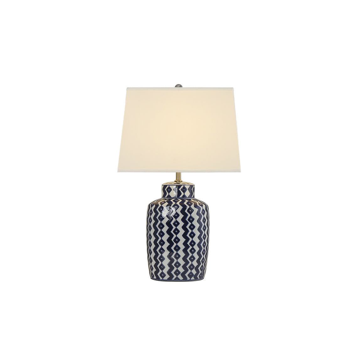 Geometric Table Lamp  Blue White Porcelain Design - Product detail 13
