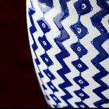 Geometric Table Lamp  Blue White Porcelain Design - Product example