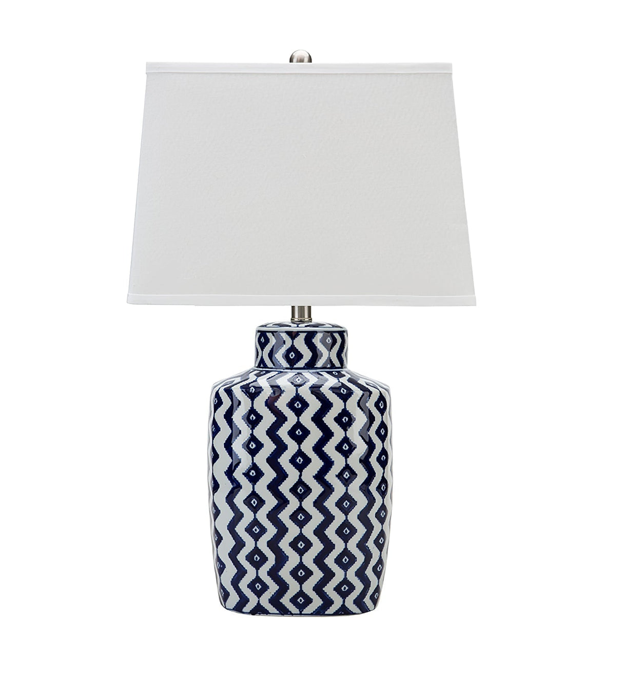 Geometric Table Lamp  Blue White Porcelain Design - Product detail 7