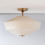 Modern Ceiling Light  Pleated White Shade Gold Accent - Product detail 7