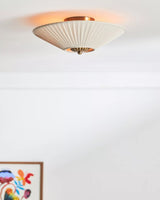 Modern Ceiling Light  Pleated White Shade Gold Accent - Product detail 9