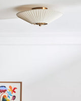 Modern Ceiling Light  Pleated White Shade Gold Accent - Product detail 10