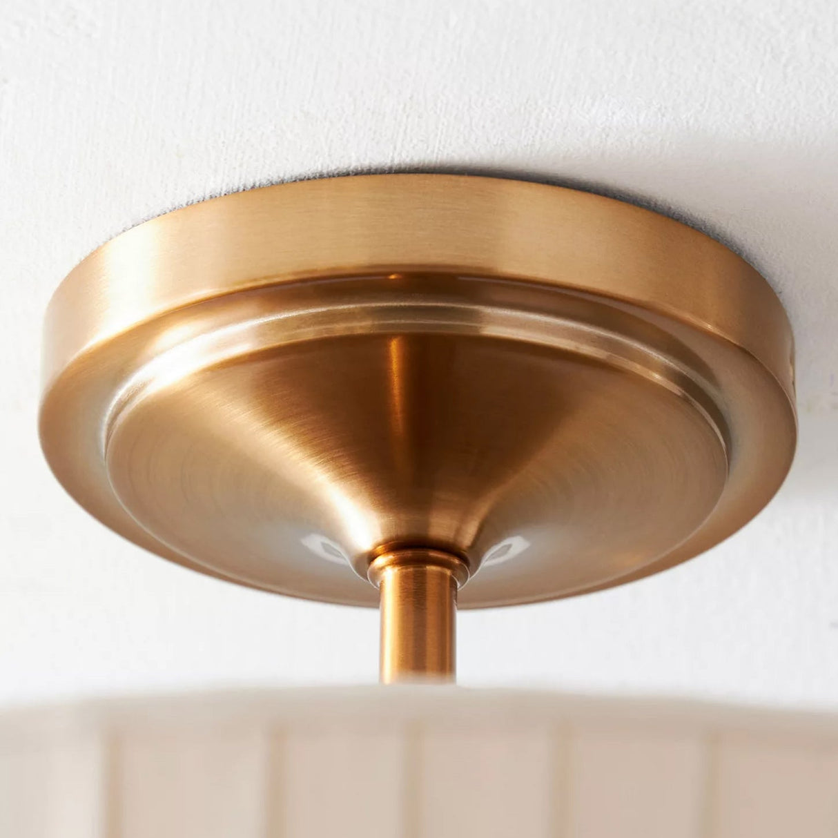 Modern Ceiling Light  Pleated White Shade Gold Accent - Product detail 8