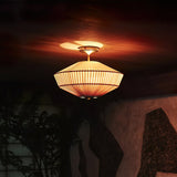 Modern Ceiling Light  Pleated White Shade Gold Accent - Product detail 11