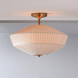 Modern Ceiling Light  Pleated White Shade Gold Accent - Product detail 6