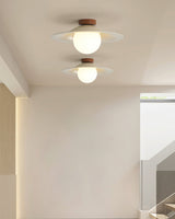 Modern Ceiling Light  Wide Metal Shade Glass Globe Design - Product detail 7