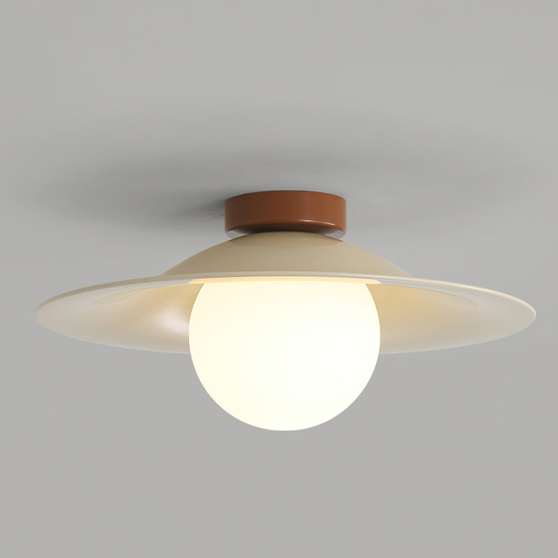 Modern Ceiling Light  Wide Metal Shade Glass Globe Design - Product detail 11