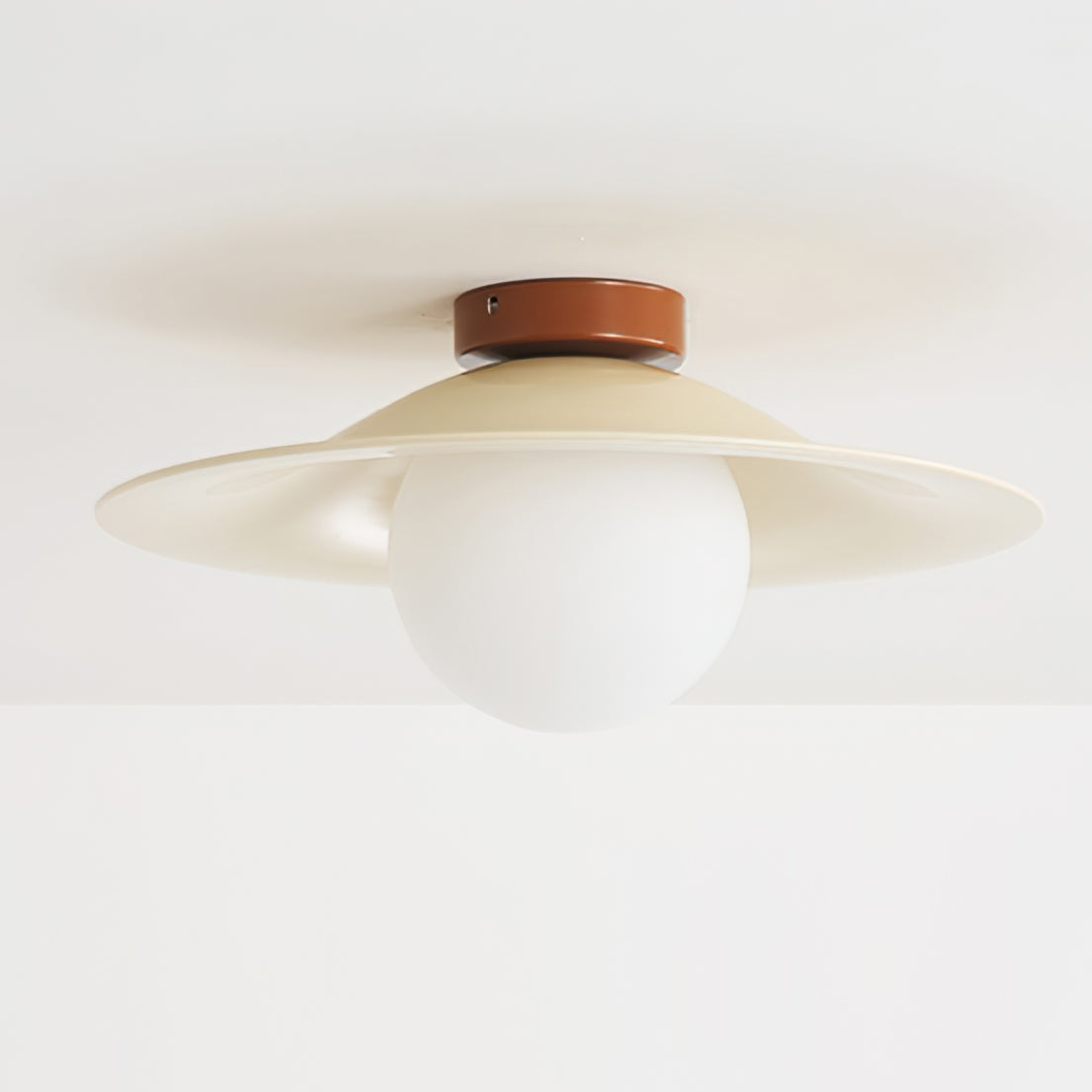 Modern Ceiling Light  Wide Metal Shade Glass Globe Design - Product detail 10