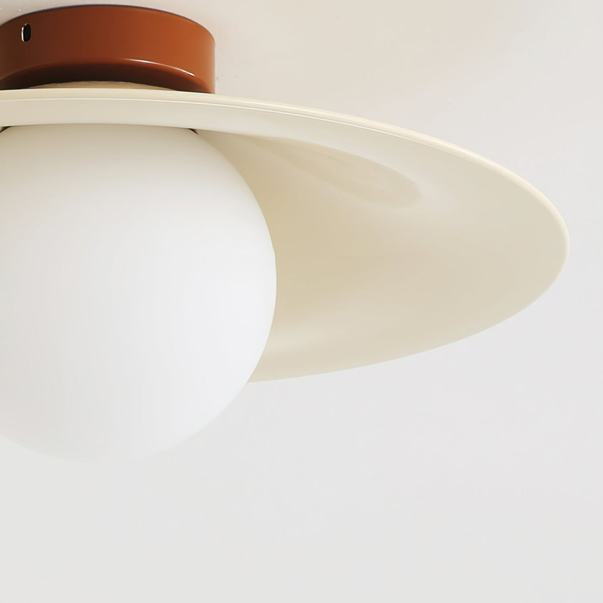 Modern Ceiling Light  Wide Metal Shade Glass Globe Design - Product detail 8