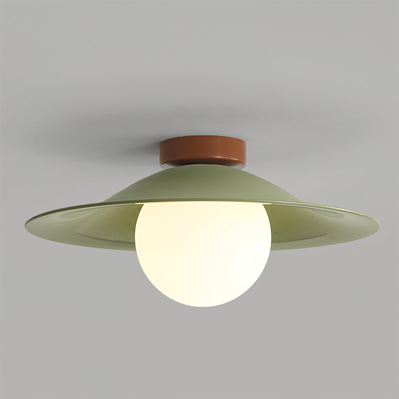Modern Ceiling Light  Wide Metal Shade Glass Globe Design - Product detail 12