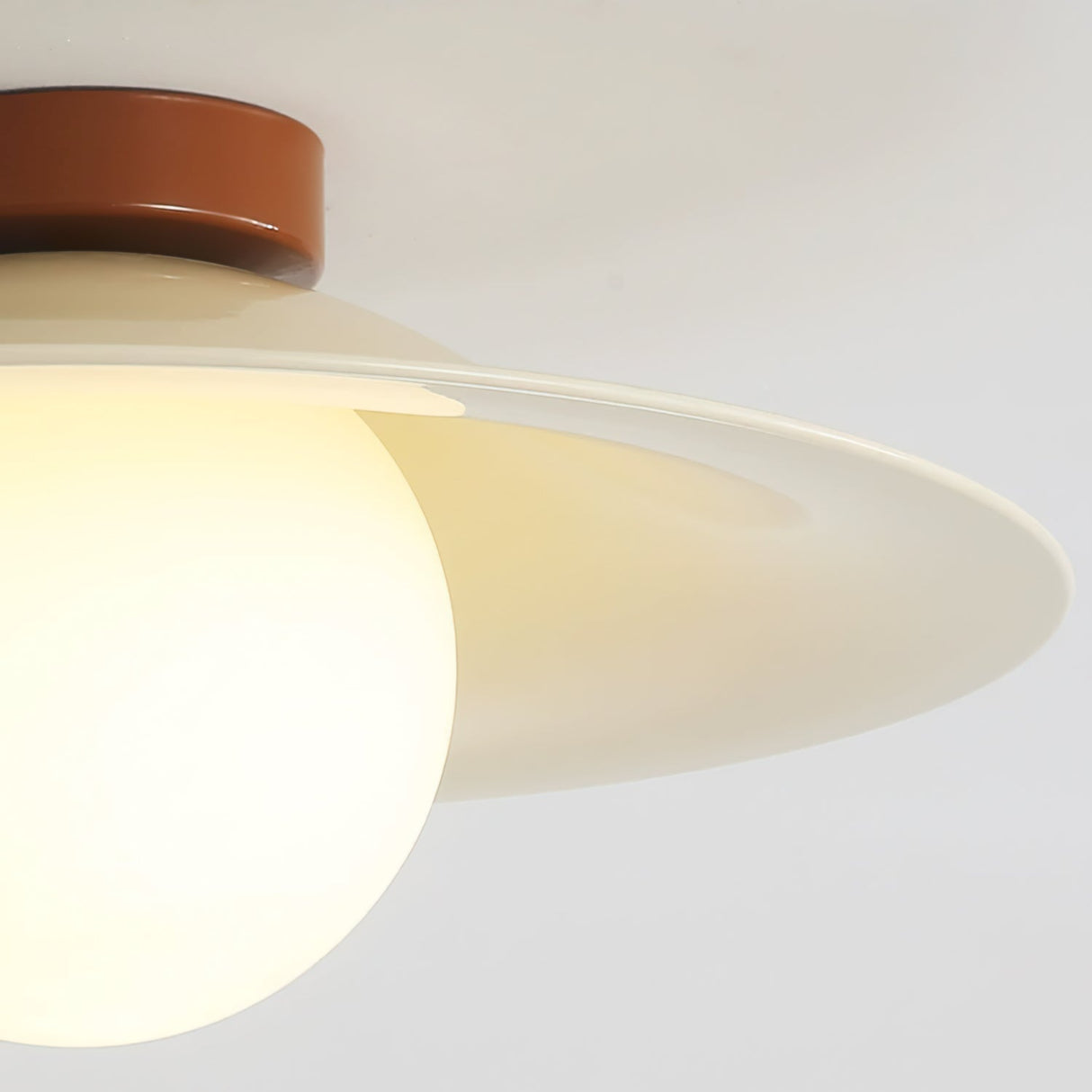 Modern Ceiling Light  Wide Metal Shade Glass Globe Design - Product detail 9
