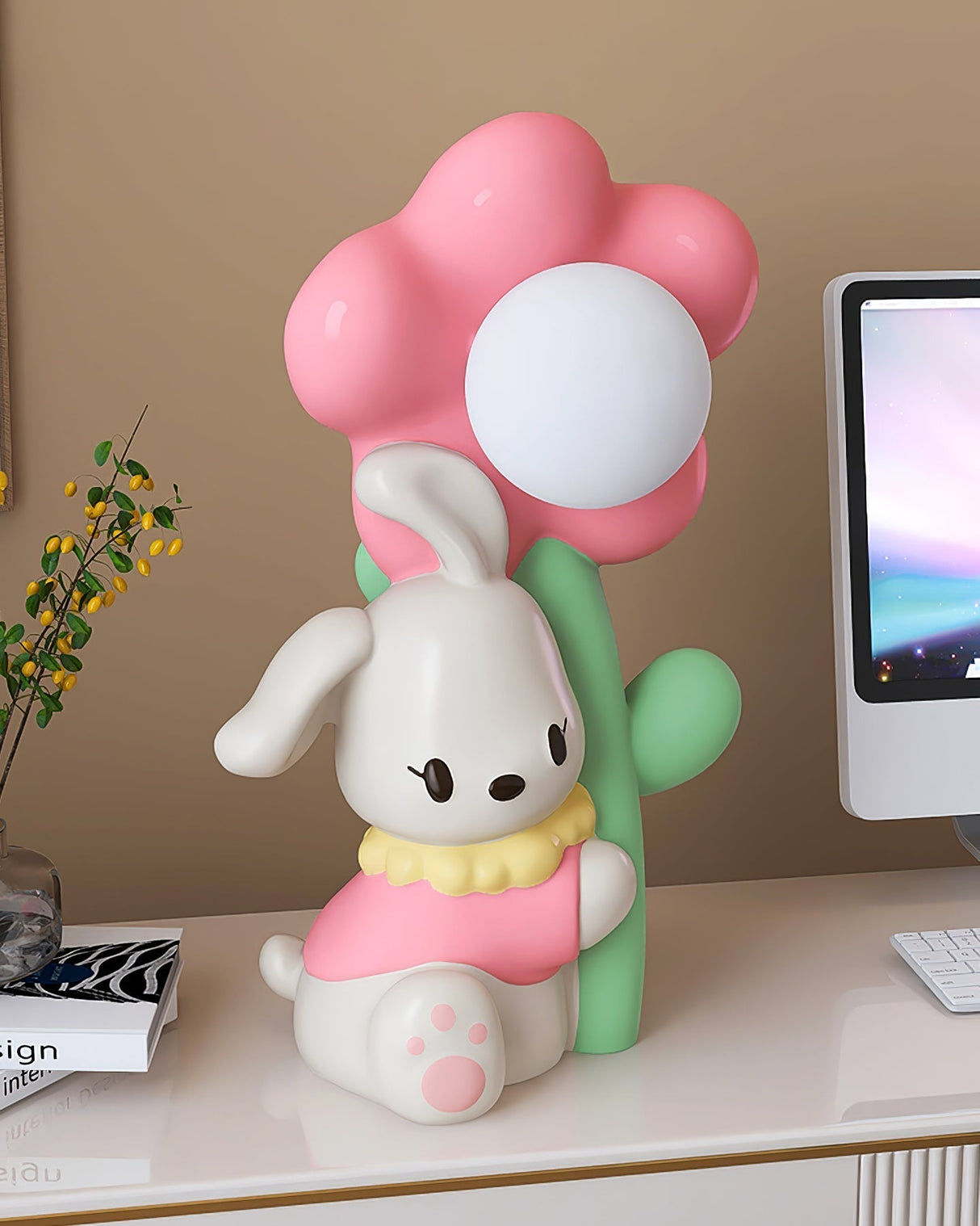 Kids Bunny Table Lamp  Flower Nightlight Design - Product detail 10