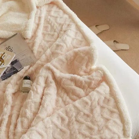 Double-Sided Winter Blanket  Lamb Wool Microfiber Flannel - Product detail 6