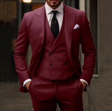 Italian Wool Three Piece Suit  Double Breasted Vest Design - Product detail 4