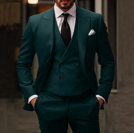 Italian Wool Three Piece Suit  Double Breasted Vest Design - Product detail 9