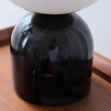 Modern Table Lamp  Alabaster Globe Black Marble Base - Product detail 7